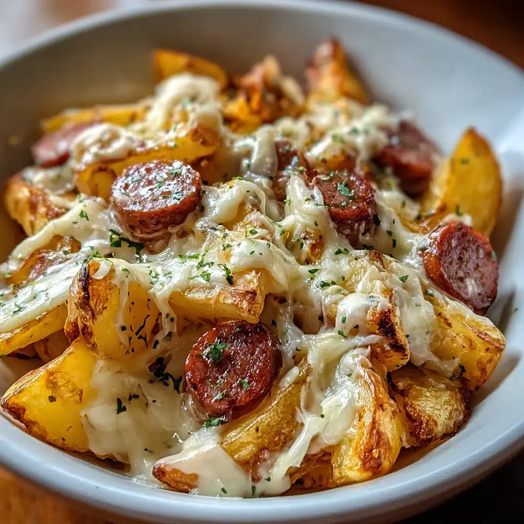 Cheesy Ranch Potatoes and Smoked Sausage 5 Prepare the Baking Sheet: Line a baking sheet with parchment paper or lightly grease it to prevent sticking Recipe - Recipe Image