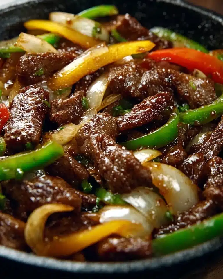 Sizzling Chinese Pepper Steak with Onions Recipe