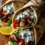 Mediterranean Chicken Gyros with Creamy Feta Tzatziki Recipe