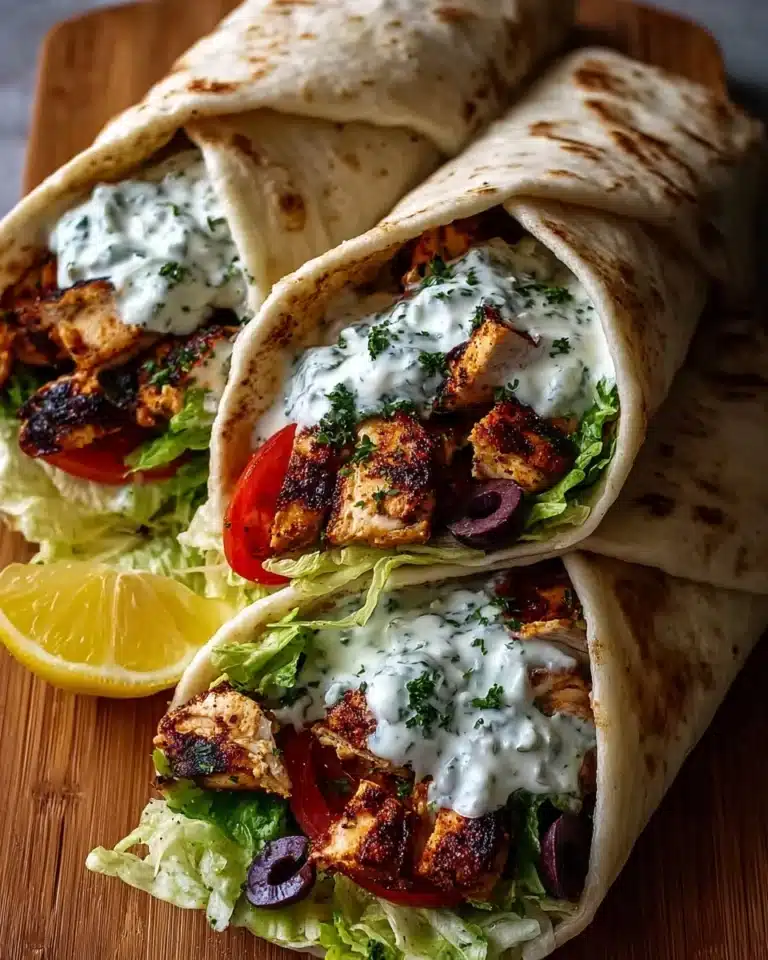 Mediterranean Chicken Gyros with Creamy Feta Tzatziki Recipe