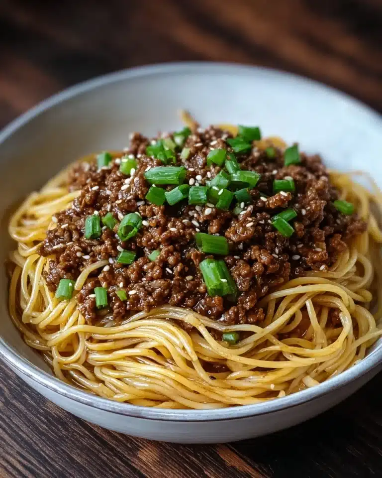 Mongolian Ground Beef Noodles Recipe