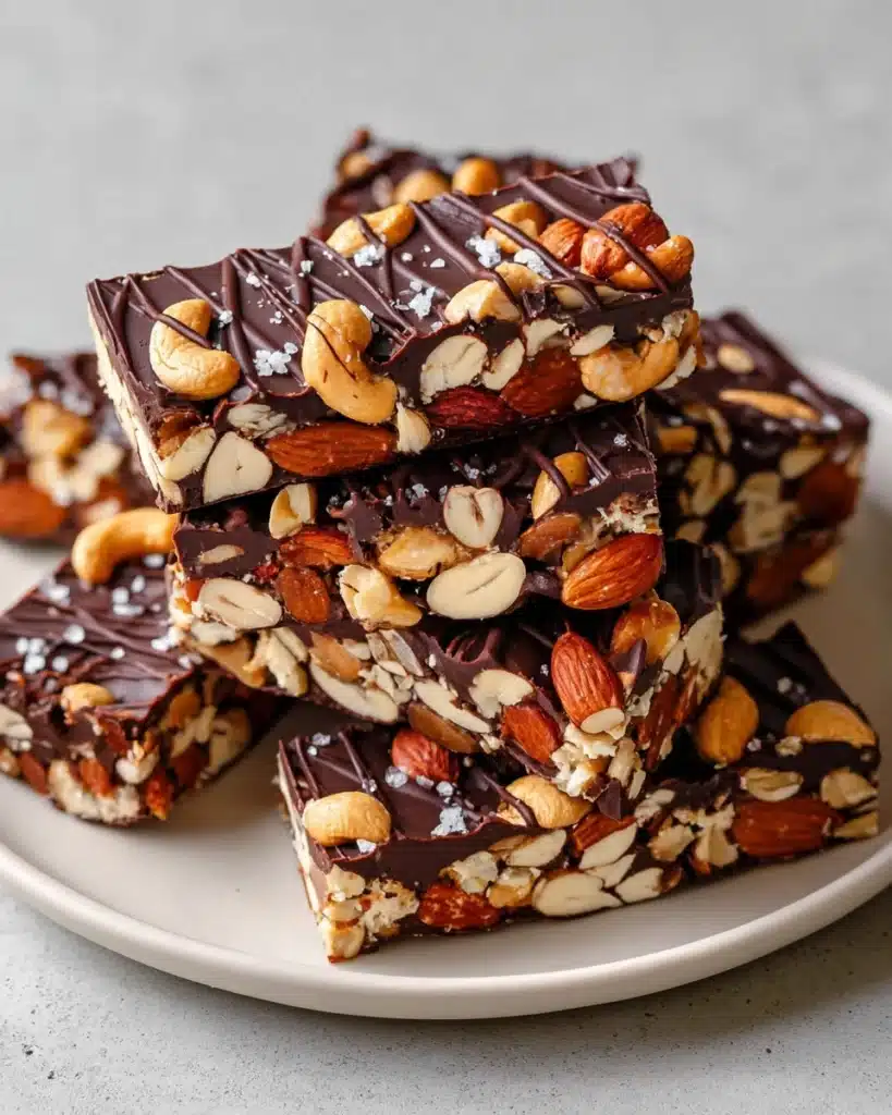 Dark Chocolate and Sea Salt Nut Bars Recipe