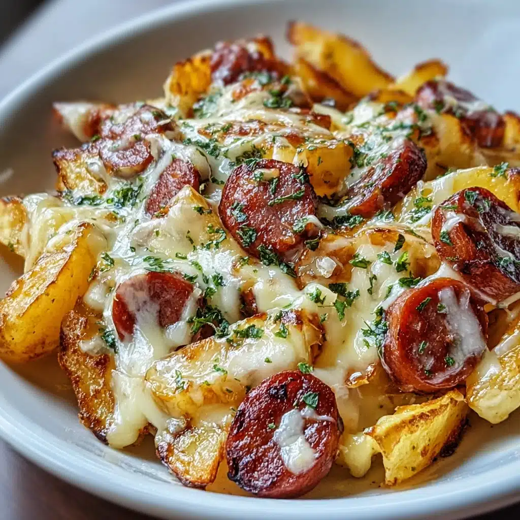 Cheesy Ranch Potatoes and Smoked Sausage 4 Prepare the Baking Sheet: Line a baking sheet with parchment paper or lightly grease it to prevent sticking Recipe - Recipe Image