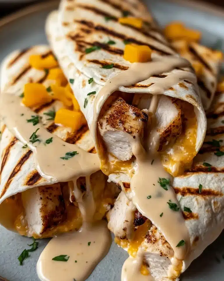 Cheesy Garlic Chicken Wraps Recipe