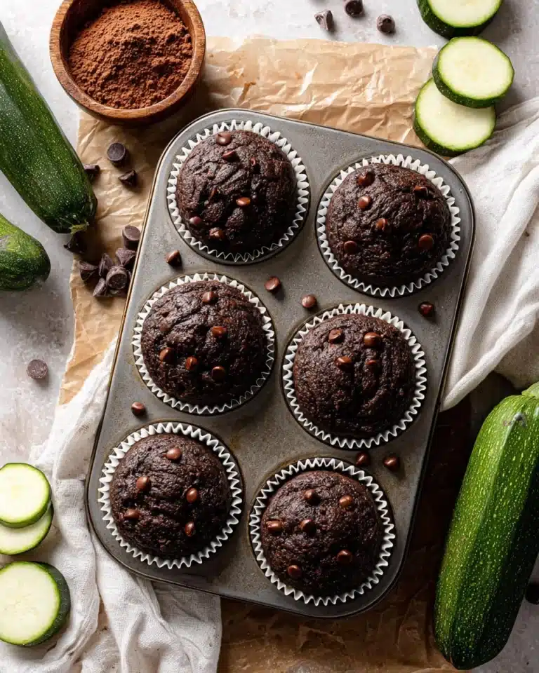 Healthy & Moist Chocolate Zucchini Muffins Recipe