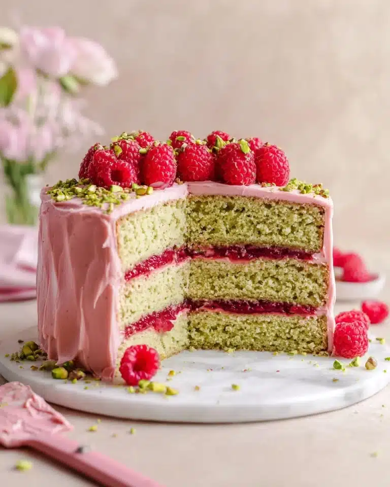 Raspberry Pistachio Cake Recipe