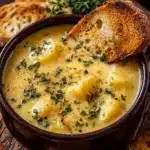 Hearty Cheddar Garlic Herb Potato Soup Recipe
