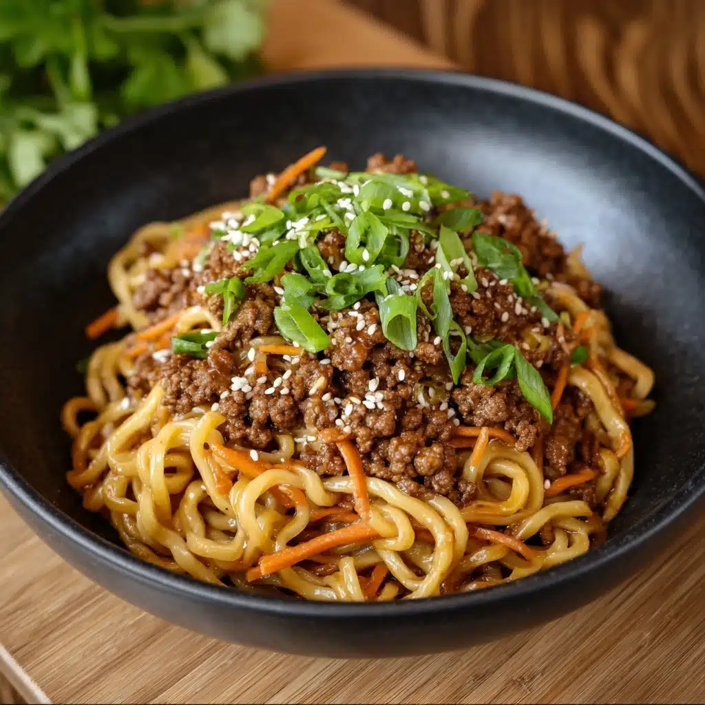 Mongolian Ground Beef Noodles Recipe - Recipe Image