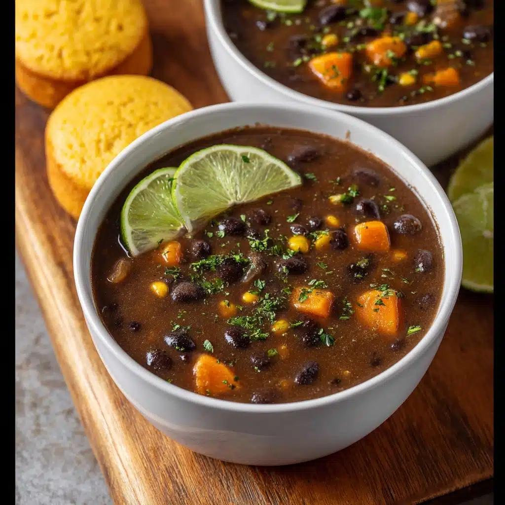 Cozy Southwest Black Bean Sweet Potato Soup Recipe 5 5 from 1 vote Recipe - Recipe Image