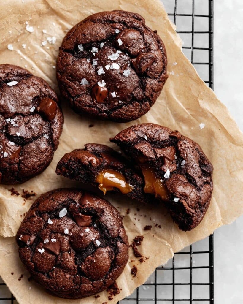 Salted Caramel Dark Chocolate Cookies Recipe