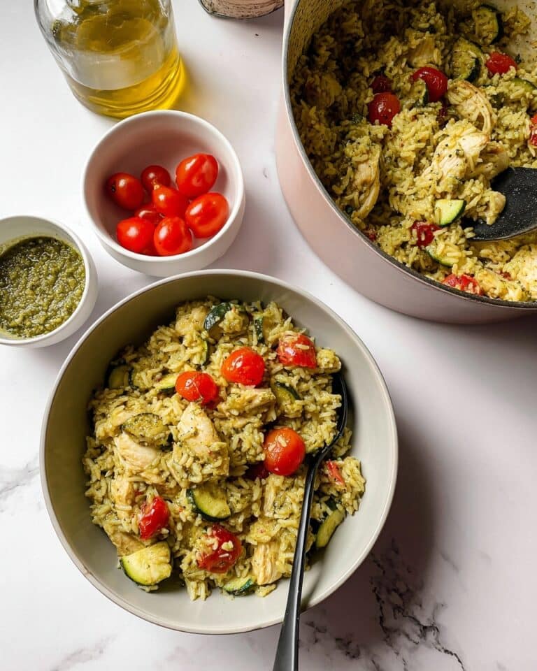 One-Pot Pesto Chicken and Rice Recipe