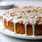 Apple Coffee Cake with Nutty Streusel and Cream Cheese Glaze Recipe