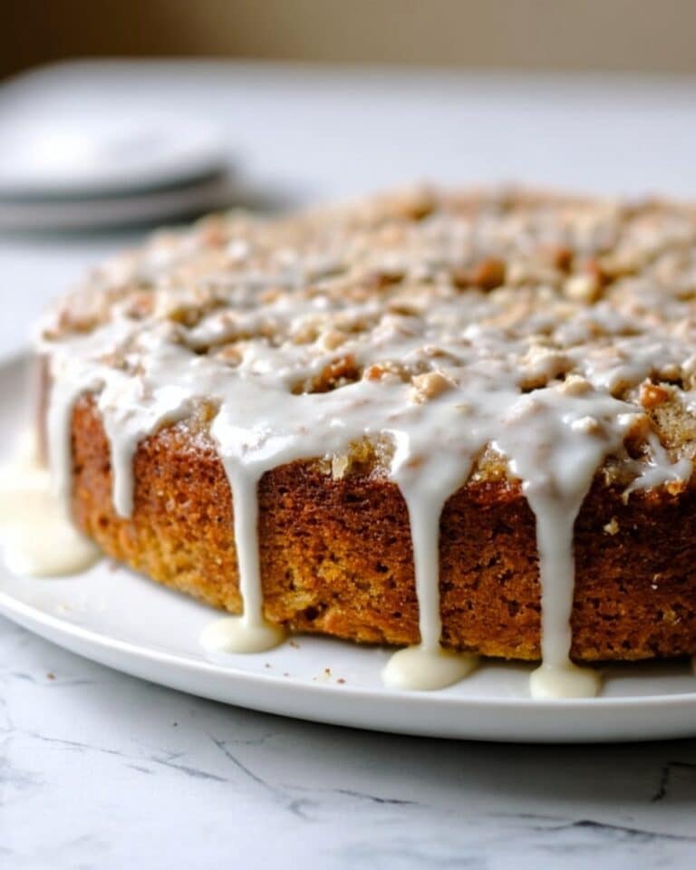 Apple Coffee Cake with Nutty Streusel and Cream Cheese Glaze Recipe