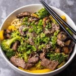 Slow Cooker Beef Tips with Vegetables and Rice Recipe