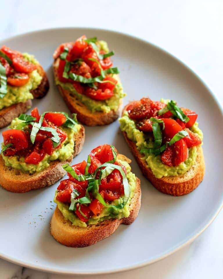Smashed Avocado and Tomato Basil Bruschetta Recipe