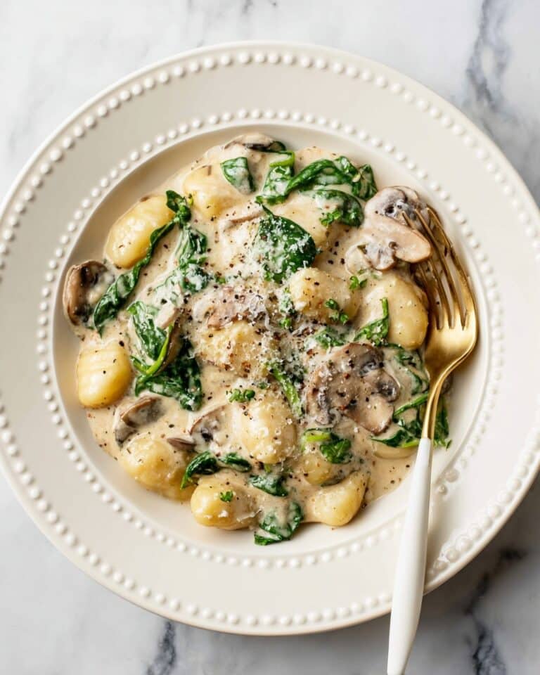 Creamy Mushroom and Spinach Gnocchi Recipe