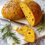 Pumpkin No Knead Bread with Rosemary and Olive Oil Recipe