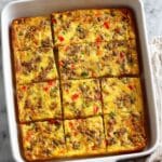 Cheesy Breakfast Casserole with Sausage and Bell Peppers Recipe