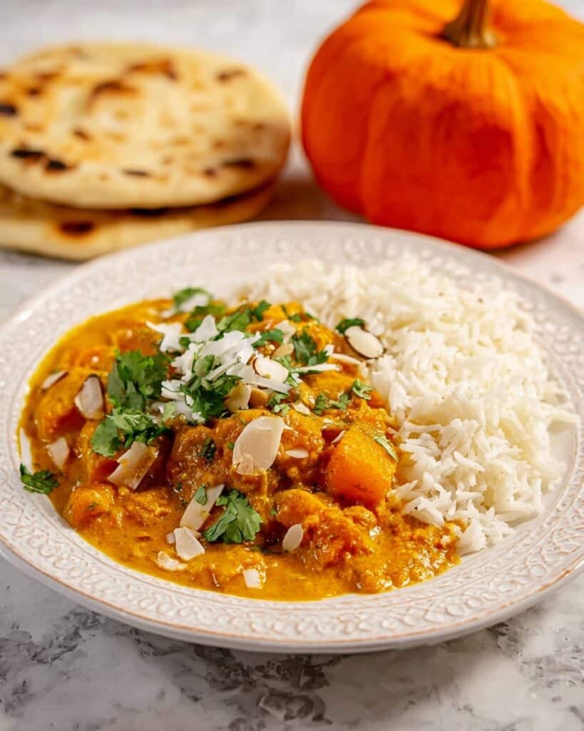 Creamy Pumpkin and Chickpeas Coconut Curry Recipe