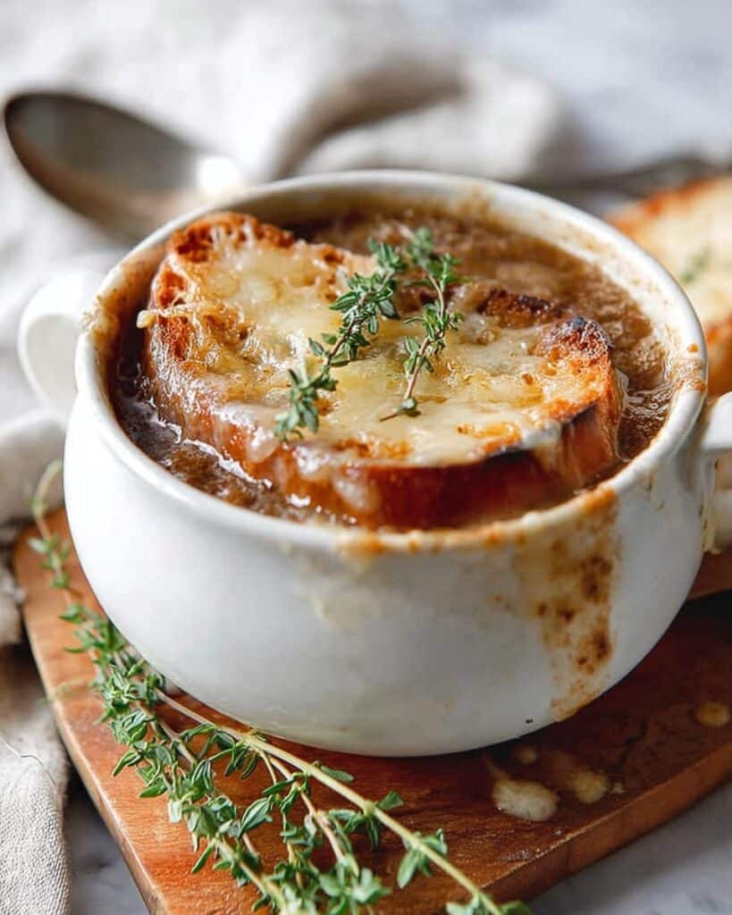 Classic French Onion Soup with Gruyere and Balsamic Vinegar Recipe