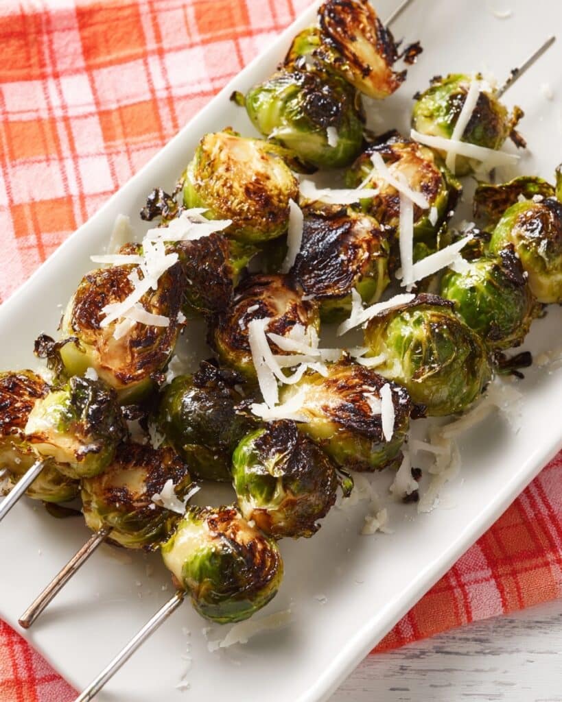 Grilled Brussels Sprouts with Balsamic and Parmesan Recipe
