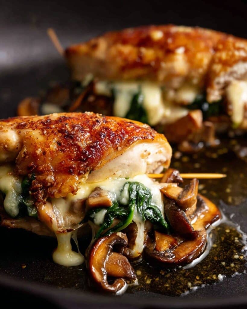 Mushroom and Spinach Stuffed Chicken Breast Recipe
