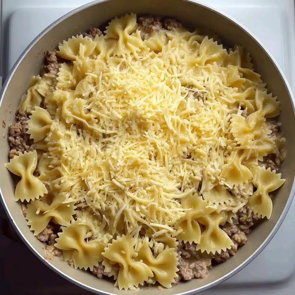 Creamy Parmesan Garlic Beef Bowtie Pasta Recipe 4 Creamy Parmesan Garlic Beef Bowtie Pasta Recipe - Recipe Image