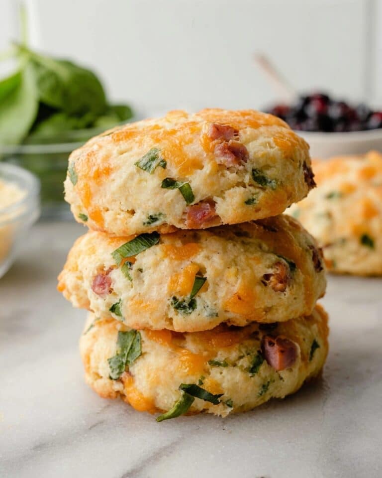 Breakfast Protein Biscuits with Spinach, and Cheddar Recipe