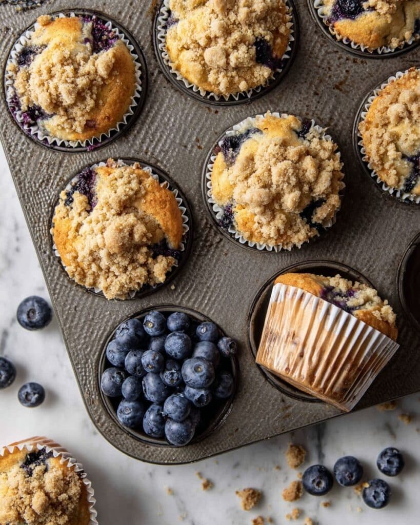 Blueberry Cream Cheese Muffins with Streusel Topping Recipe
