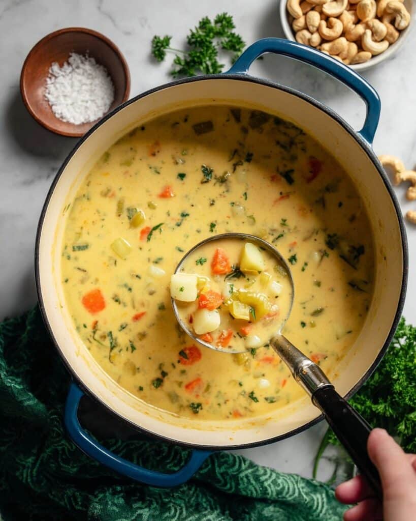 Carrot Potato Soup with Cashew Cream Recipe