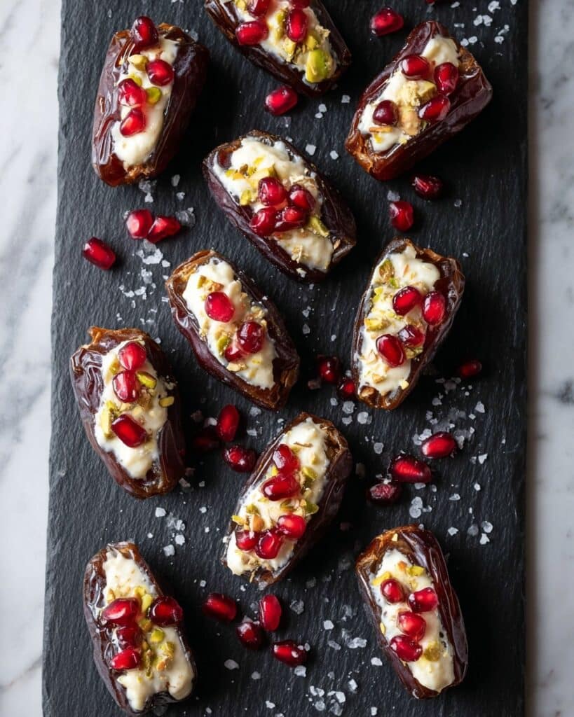 Mascarpone Stuffed Dates with Orange, Pistachio, and Pomegranate Recipe