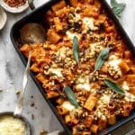 Pumpkin Tomato Pasta Bake with Walnuts and Sage Recipe