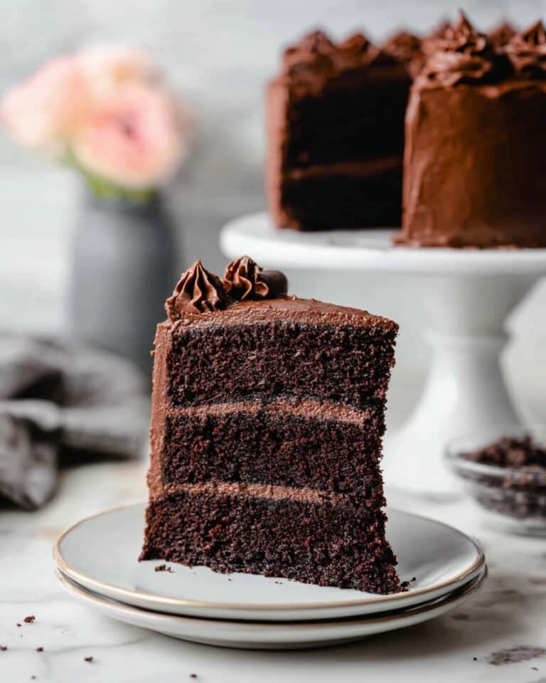 Dark Chocolate Cake with Rich Cocoa Frosting Recipe