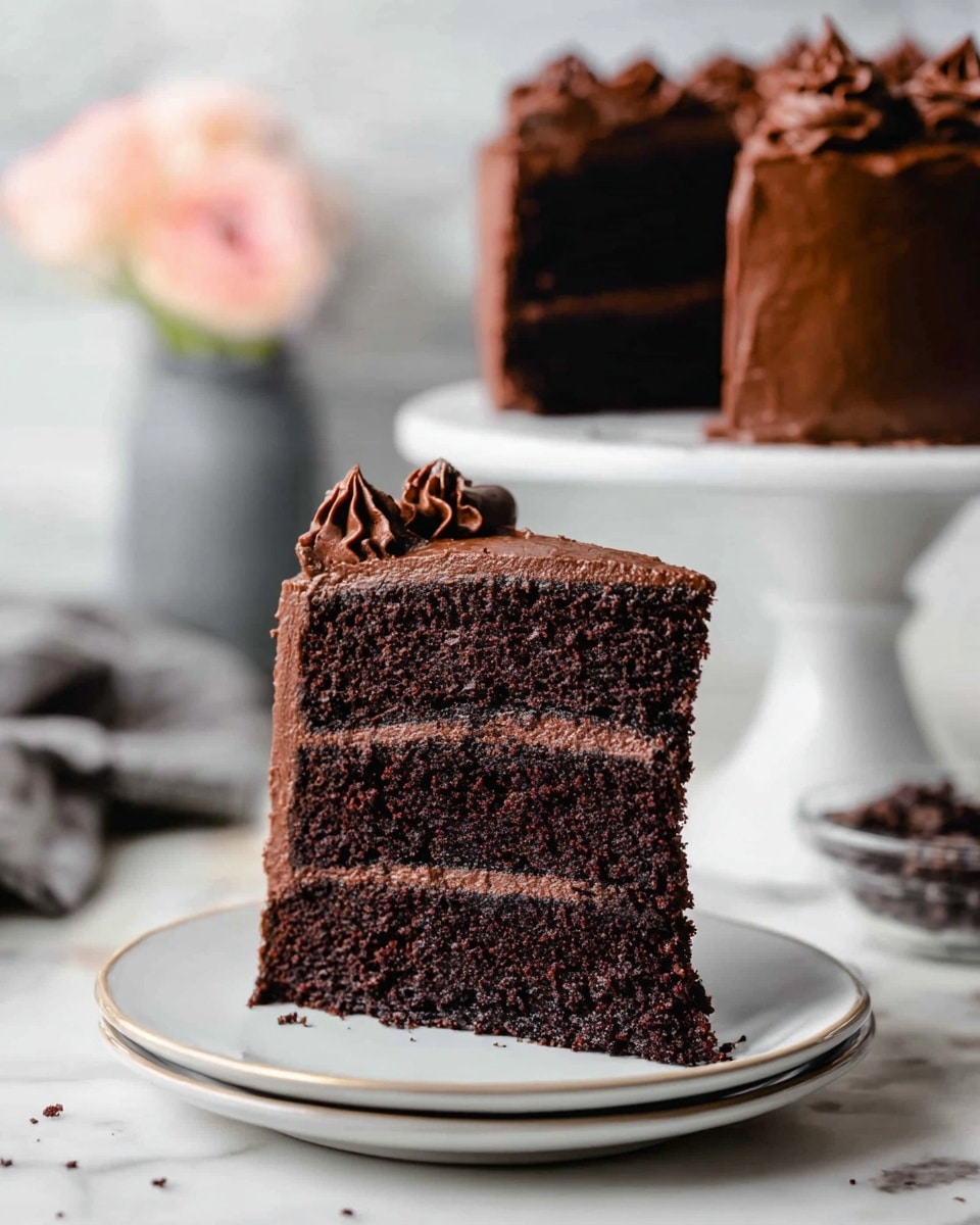 Dark Chocolate Cake with Rich Cocoa Frosting – Decadent & Moist