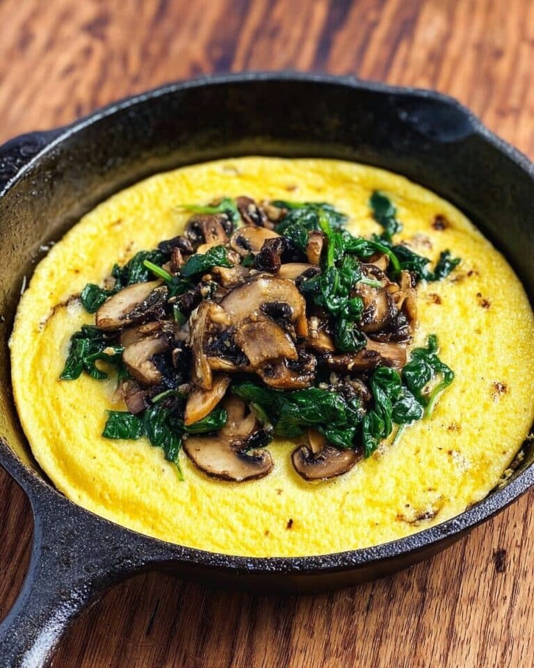 Spinach Mushroom Omelette with Parmesan Recipe