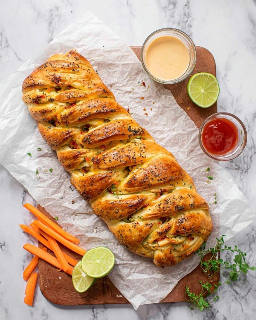 Chicken Bread Recipe with Cheddar, Veggies, and Spices Recipe