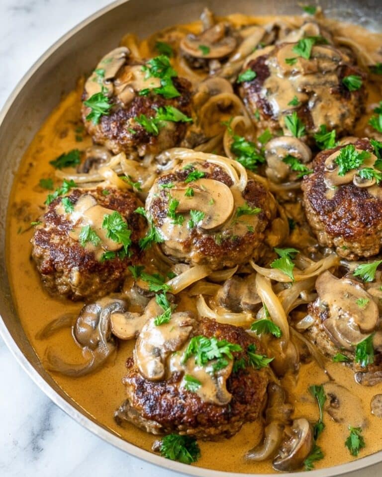 Bobby Flay Salisbury Steak with Mushroom Gravy Recipe