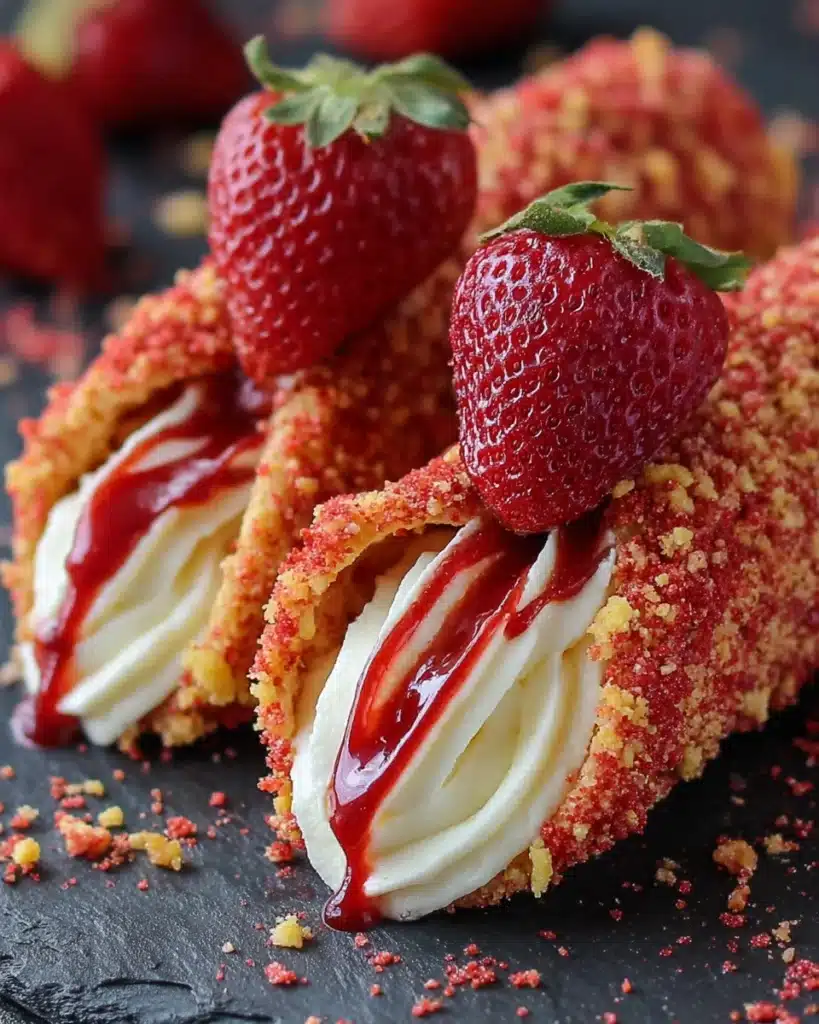 Strawberry Crunch Cheesecake Tacos Recipe