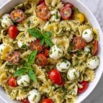 Bow Tie Pasta Salad with Cherry Tomatoes, Pesto, and Fresh Mozzarella Recipe