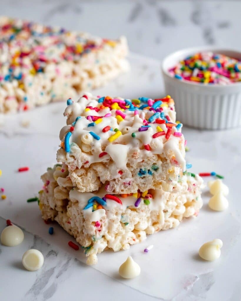 Homemade Funfetti Marshmallow Popcorn Treats Recipe
