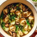 Potsticker Soup with Mushrooms, Bok Choy, and Ginger Recipe