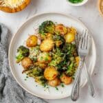 Roasted Broccoli and Potatoes with Parmesan and Herbs Recipe