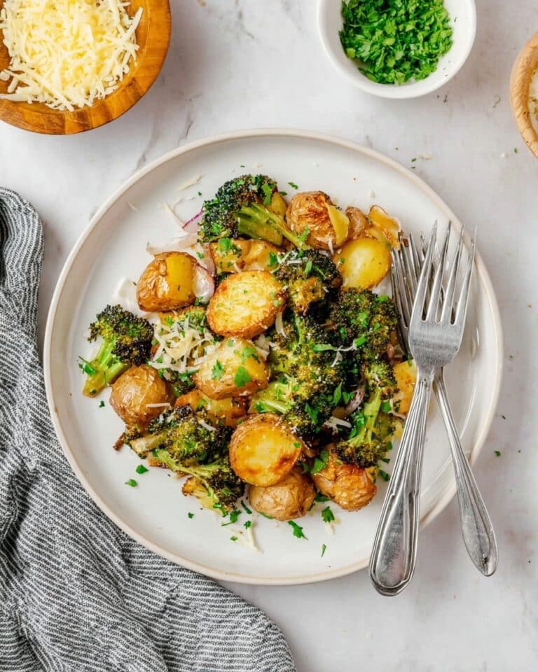 Roasted Broccoli and Potatoes with Parmesan and Herbs Recipe