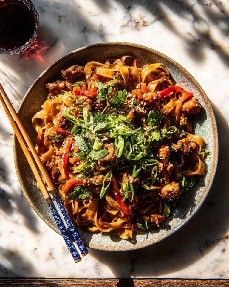 Crispy Garlic Chicken Drunken Noodles Recipe