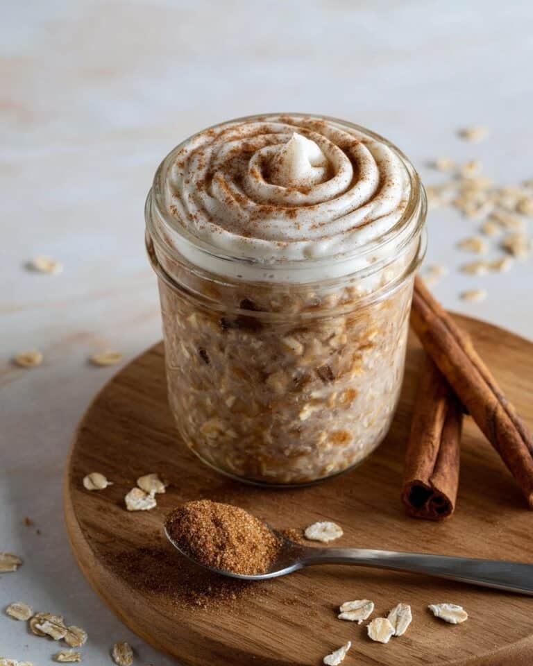 Cinnamon Roll Overnight Oatmeal Recipe