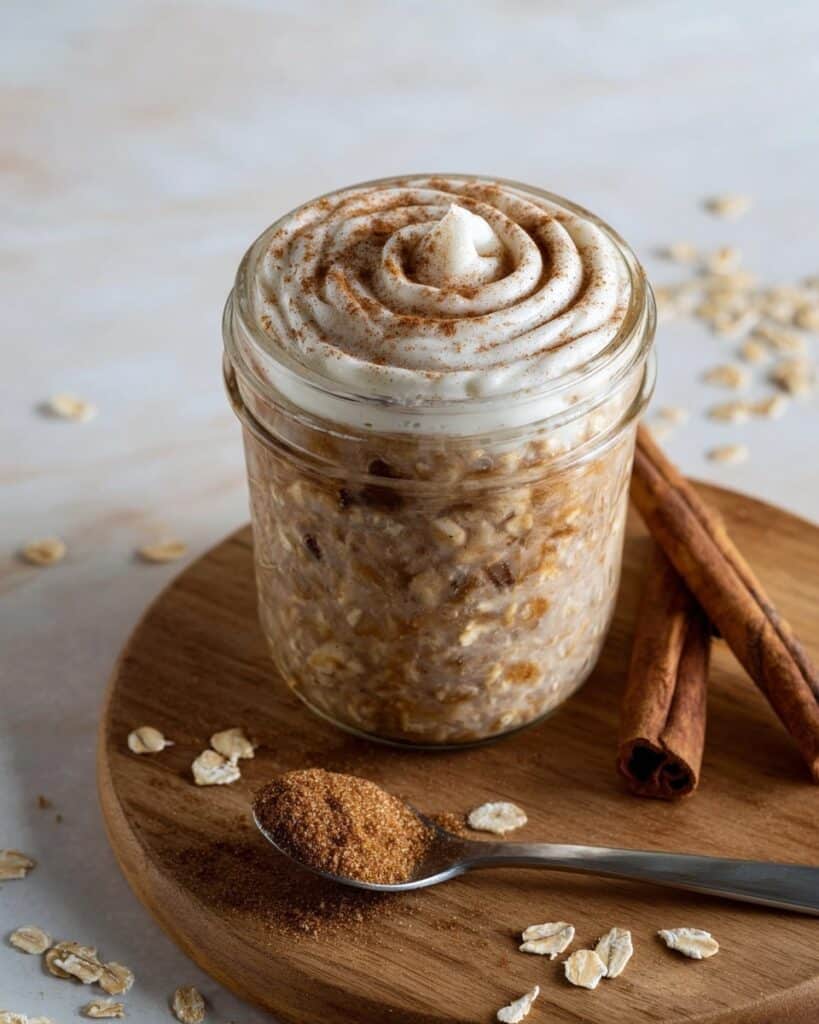 Cinnamon Roll Overnight Oatmeal Recipe
