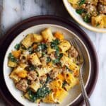 Creamy Rigatoni with Butternut Squash and Spicy Italian Sausage Recipe