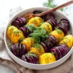 Roasted Hasselback Beets with Dill Dressing Recipe