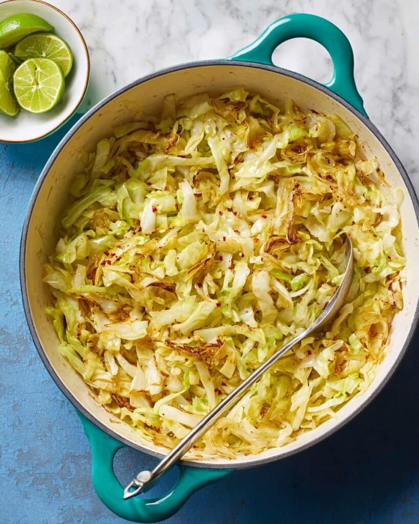 Sauteed Cabbage with Garlic and Lime Recipe