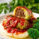 Stuffed Cabbage Rolls with Tomato Sauce Recipe